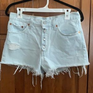 Levi’s high waisted jean shorts
